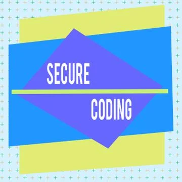Handwriting text writing Secure Coding. Concept meaning Applied to avoid the Stock Illustration