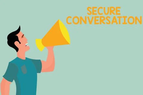 Handwriting text writing Secure Conversation. Concept meaning Secured Encrypted Ilustración de archivo