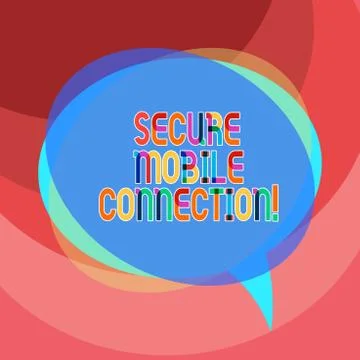 Handwriting text writing Secure Mobile Connection. Concept meaning Encrypted by Stock Illustration