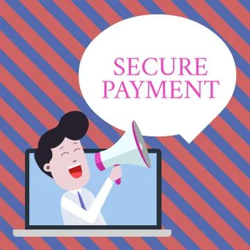 Handwriting text writing Secure Payment. Concept meaning Security of Payment Ilustração Stock