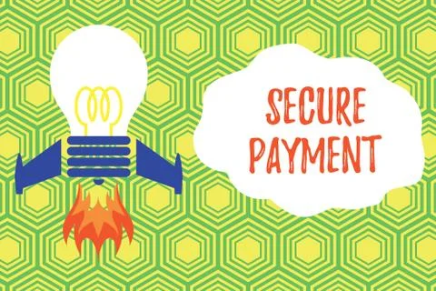 Handwriting text writing Secure Payment. Concept meaning Security of Payment Ilustração Stock