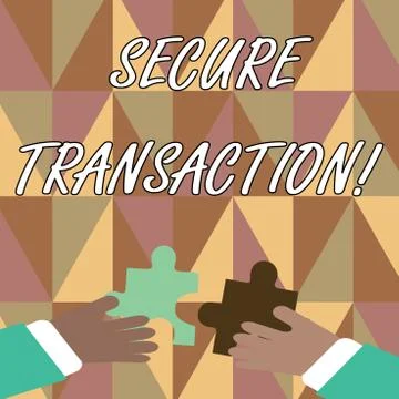 Handwriting text writing Secure Transaction. Concept meaning a transaction 스톡 일러스트