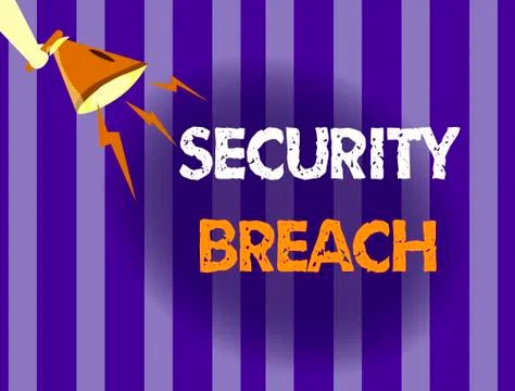 Handwriting text writing Security Breach. Concept meaning incident that results 库存插图