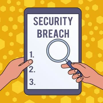 Handwriting text writing Security Breach. Concept meaning incident that results Stockillustratie
