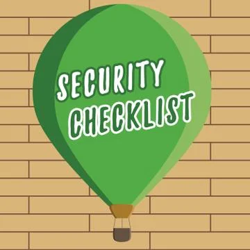 Handwriting text writing Security Checklist. Concept meaning Protection of Data Illustrazione stock