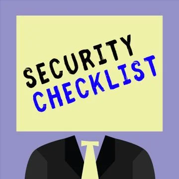 Handwriting text writing Security Checklist. Concept meaning Protection of Data Illustrazione stock