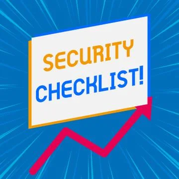Handwriting text writing Security Checklist. Concept meaning Protection of Data Stock Illustration