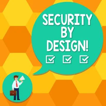 Handwriting text writing Security By Design. Concept meaning software has been Illustrazione stock