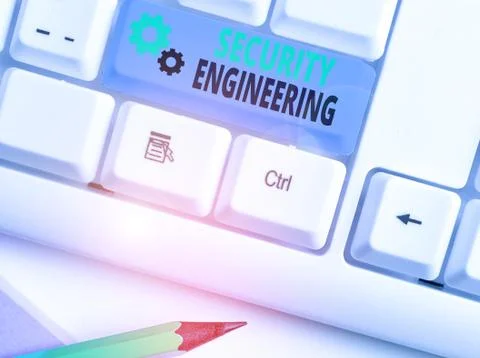 Handwriting text writing Security Engineering. Concept meaning focus on the Stock Photos