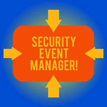 Handwriting text writing Security Event Manager. Concept meaning tools used to Ilustração Stock
