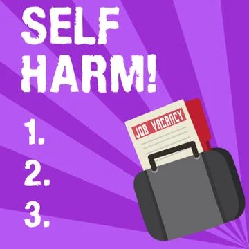 Handwriting text writing Self Harm. Concept meaning deliberate injury typically Illustrazione stock