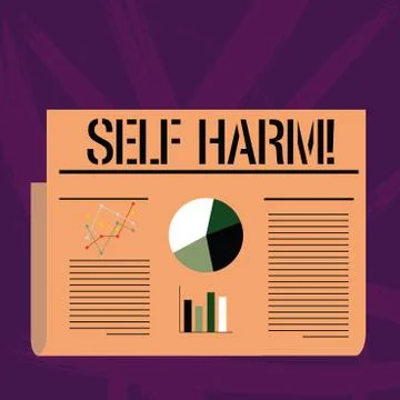 Handwriting text writing Self Harm. Concept meaning deliberate injury typically Illustrazione stock