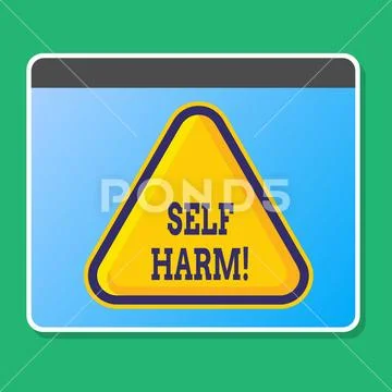 Handwriting text writing Self Harm. Concept meaning deliberate injury  typically: Royalty Free #105514278