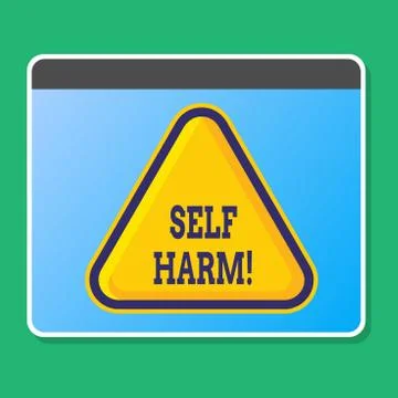 Handwriting text writing Self Harm. Concept meaning deliberate injury typically Illustrazione stock