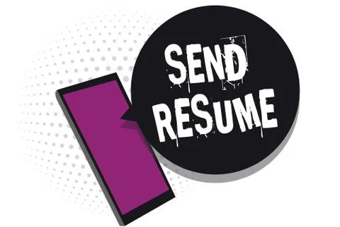 Handwriting text writing Send Resume. Concept meaning brief account persons Stock Illustration