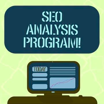 Handwriting text writing Seo Analysis Program. Concept meaning A tool to use to 스톡 일러스트