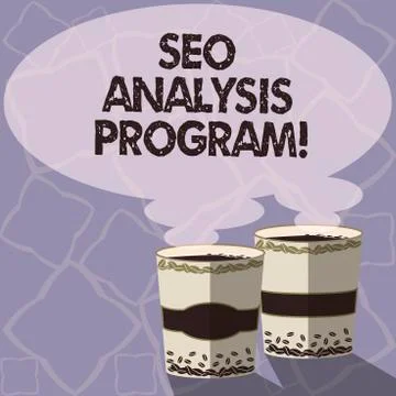 Handwriting text writing Seo Analysis Program. Concept meaning A tool to use to Stock-Illustration