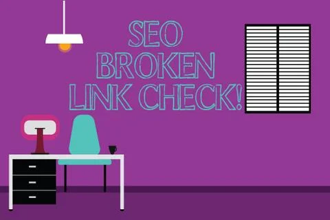 Handwriting text writing Seo Broken Link Check. Concept meaning Search engine Stock Illustration