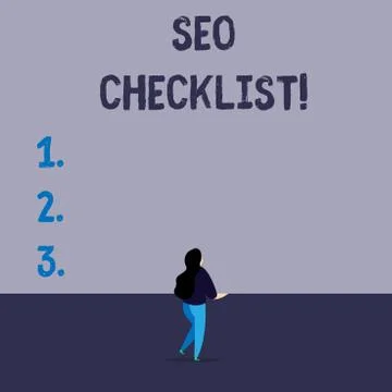 Handwriting text writing Seo Checklist. Concept meaning list of items required Stock Illustration