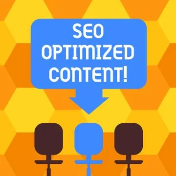 Handwriting text writing Seo Optimized Content. Concept meaning Making website Illustrazione stock