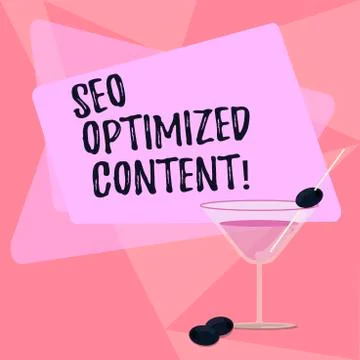 Handwriting text writing Seo Optimized Content. Concept meaning Making website Stock Illustration