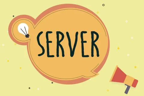 Handwriting text writing Server. Concept meaning computer program which manages 스톡 일러스트