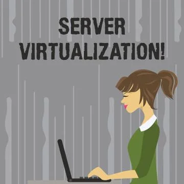 Handwriting text writing Server Virtualization. Concept meaning allow for more Stock Illustration