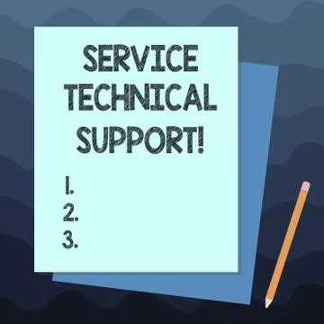 Handwriting text writing Service Technical Support. Concept meaning services Stock Illustration