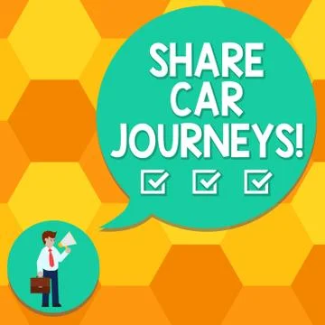 Handwriting text writing Share Car Journeys. Concept meaning when two or more Stock Illustration
