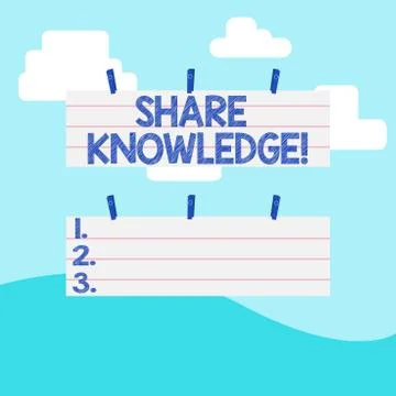 Handwriting text writing Share Knowledge. Concept meaning exchanged among Stock Illustration