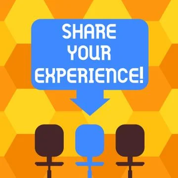 Handwriting text writing Share Your Experience. Concept meaning telling about Illustrazione stock