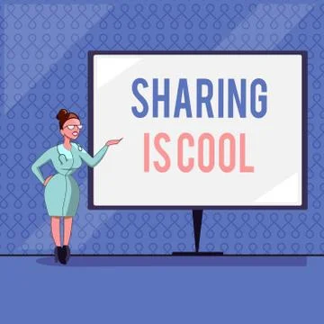 Handwriting text writing Sharing Is Cool. Concept meaning giving and getting 스톡 일러스트