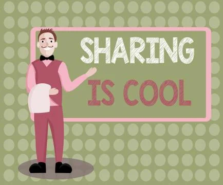 Handwriting text writing Sharing Is Cool. Concept meaning giving and getting 스톡 일러스트