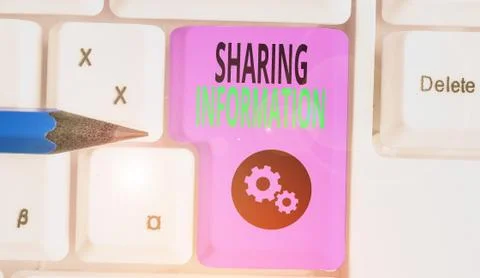 Handwriting text writing Sharing Information. Concept meaning exchange of data Stock Photos