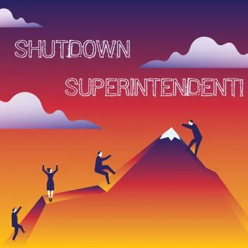 Handwriting text writing Shutdown Superintendent. Concept meaning demonstrati Stock Illustration