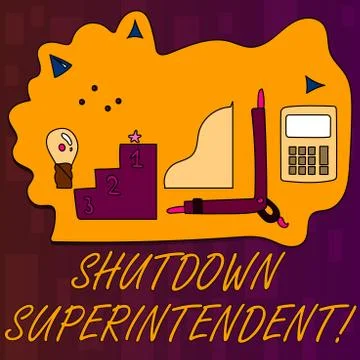 Handwriting text writing Shutdown Superintendent. Concept meaning demonstrati Stock Illustration