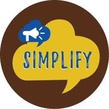 Handwriting text writing Simplify. Concept meaning make something simpler or 스톡 일러스트