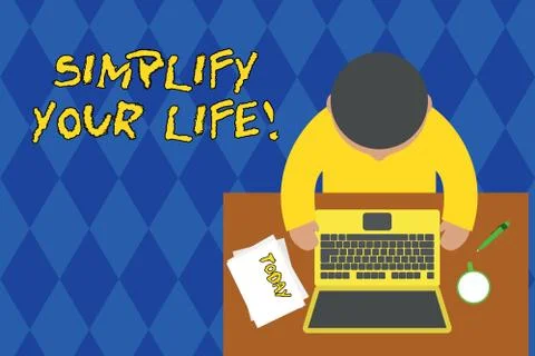 Handwriting text writing Simplify Your Life. Concept meaning focused on Stock Illustration