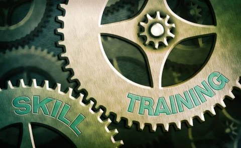 Handwriting text writing Skill Training. Concept meaning designed to gain and Stock Illustration