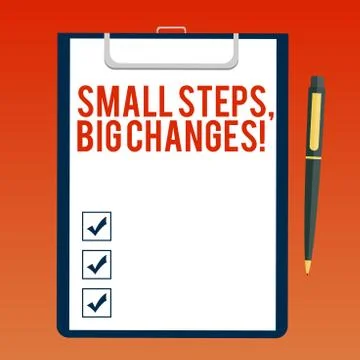 Handwriting text writing Small Steps Big Changes. Concept meaning Make little Ilustración de archivo