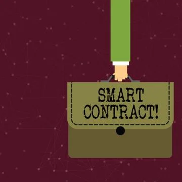 Handwriting text writing Smart Contract. Concept meaning the computer protocol Illustrazione stock