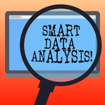 Handwriting text writing Smart Data Analysis. Concept meaning collecting and Stock Illustration