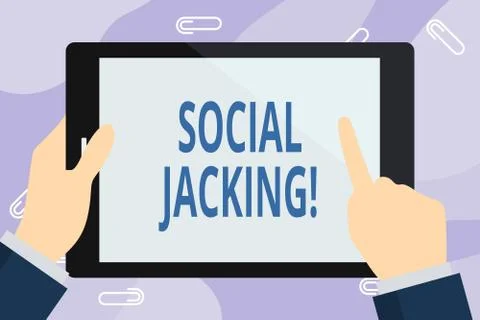 Handwriting text writing Social Jacking. Concept meaning Spiteful method Illustrazione stock