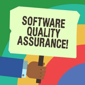 Handwriting text writing Software Quality Assurance. Concept meaning Ensuring 스톡 일러스트