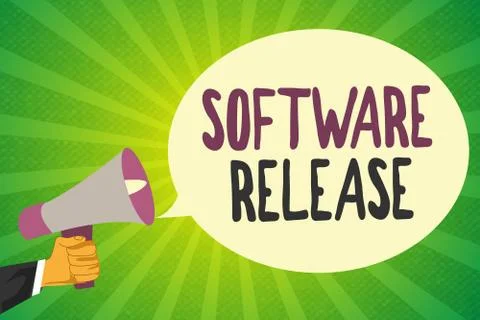 Handwriting text writing Software Release. Concept meaning sum of stages of Stockillustratie
