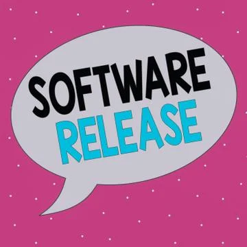 Handwriting text writing Software Release. Concept meaning sum of stages of Stock Illustration