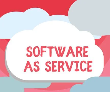 Handwriting text writing Software As Service. Concept meaning On Demand licensed Illustrazione stock