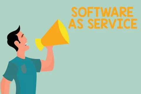 Handwriting text writing Software As Service. Concept meaning On Demand licensed 스톡 일러스트