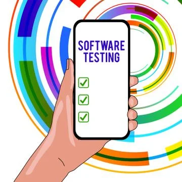 Handwriting text writing Software Testing. Concept meaning investigation provide Illustrazione stock