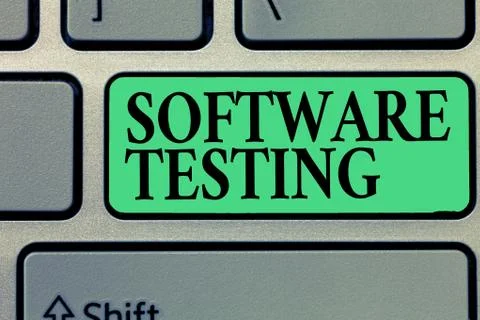 Handwriting text writing Software Testing. Concept meaning investigation provide Fotos Stock